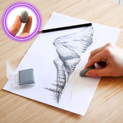 Kneaded Erasers for Artists for Drawing Art, Large Size Grey Kneadable Eraser