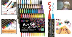 48 Colors Dual Tip Paint Pens – Ideal for Kids’ Crafts, Painting & Illustrations