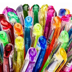 Glitter Gel Pens 30 Sparkling Colors Rollerball XL Ink Soft Grip KINGART Comfort