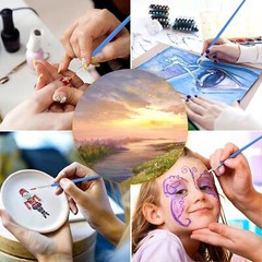 60 Pcs Fine Detail Paint Brushes Bulk for Nail Art Face Painting DIY Crafts