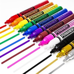 12 Oil-Based Permanent Paint Markers – Medium Tip Markers for Tire, Wood, Roc…
