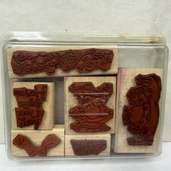Stampin’ Up! Hoppy Day Frog Rubber Stamp Set 7 PC Wood Mounted Crafting Card