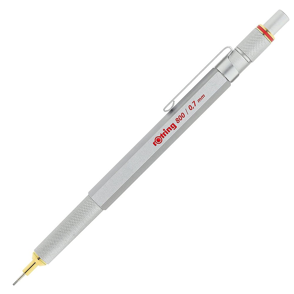 rOtring 800 Mechanical Pencil, 0.7 mm, Silver Metal Barrel 0.7mm