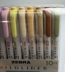 ZEBRA MILDLINER 10 CT PACK BRAND NEW Chisel Tip Bullet Tip Gentle & Neutral