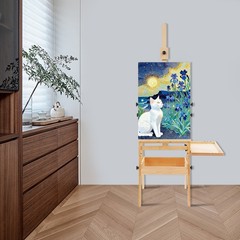 H-Frame Easel Foldable Holds Canvas Art up to 36″ Artists Easel w/ Storage Tray