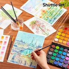 58 PCS Watercolor Paint Set 48 Colors Pan 10 Brushes Beginners Calligraphy