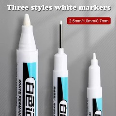1/3PCS White Permanent Marker Pens 0.7/1.0/2.5mm Paint for Art Crafts