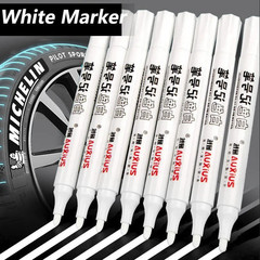 5PCS White Oily Marker Pens Waterproof 2.0mm Gel Ink DIY Art Drawing Set – NEW