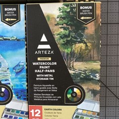 LOT OF 72 ARTEZA Half Pans Metal Storage Tin + watercolors Travel Sets 297LP