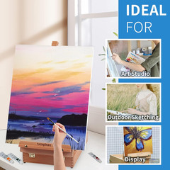 Wooden Tabletop Easel, Beech Wood Sketchbox Desktop Easel
