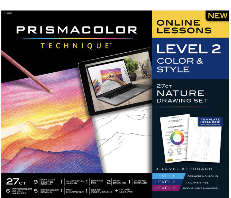 Prismacolor Technique LEVEL 2 Color & Style 27 PC SET +ONLINE LESSONS Nature New