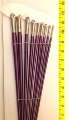 White Synthetic Hair Fan Style Paint Brush Set 9pcs – 5 Sets