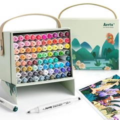 Arrtx ALP 80 Colors Alcohol Markers Dual Tips Color Pen forBeginners & Artist