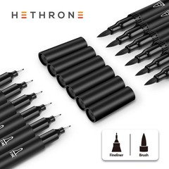 Hethrone Black Markers for Drawing – Brush Pens with Felt Tips for Artists –