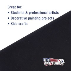 12 X 12 inch Black Professional Artist Quality Acid Free Canvas Panels 6-Pack