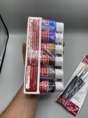 Craft Smart Acrylic Paint Value Set 12 pc Basic Primary Colors W/Brush Set