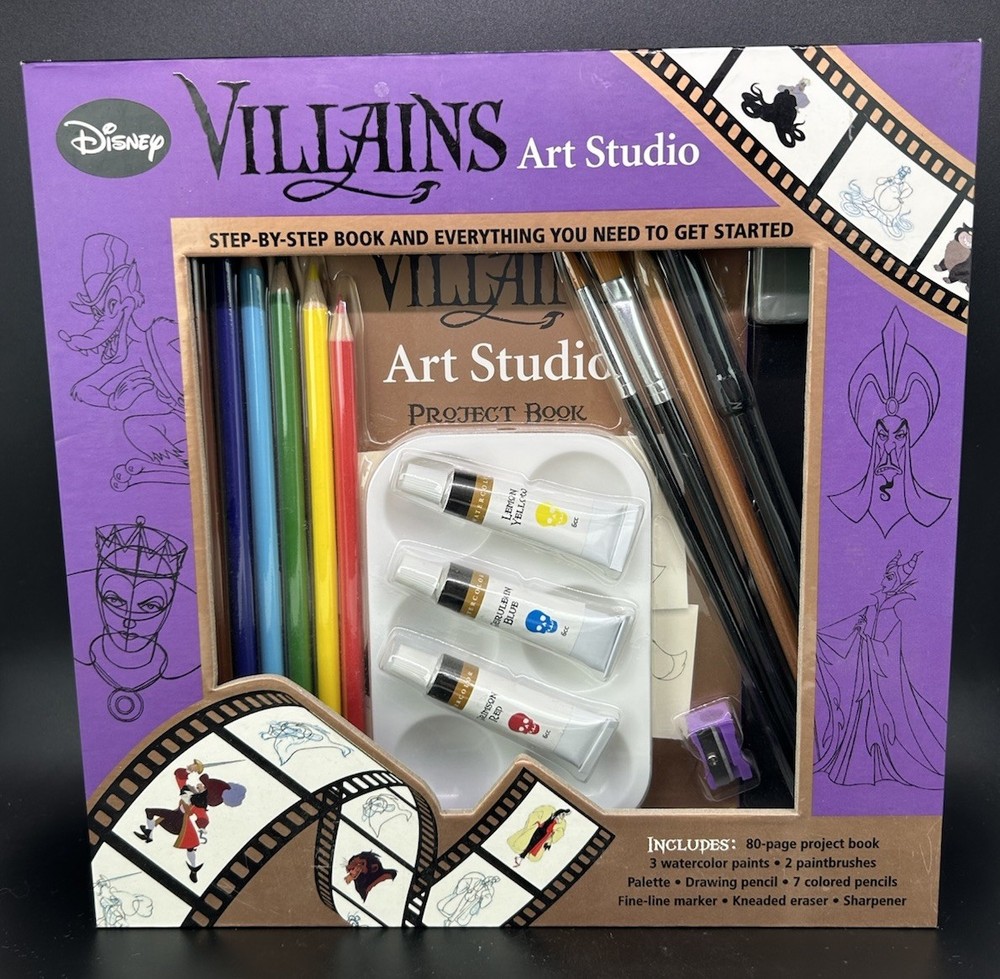 Disney Villains Art Studio Kit Everything Included & Step by Step Guide BN15