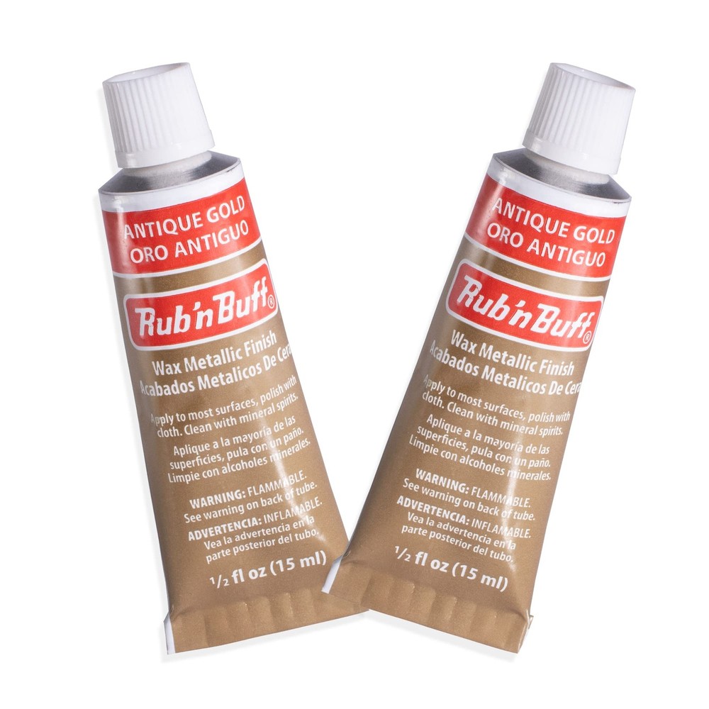 AMACO Rub n Buff Wax Metallic Finish – 2 Rub n Buff Antique Gold 15ml Tubes – Ve