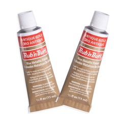 AMACO Rub n Buff Wax Metallic Finish – 2 Rub n Buff Antique Gold 15ml Tubes – Ve