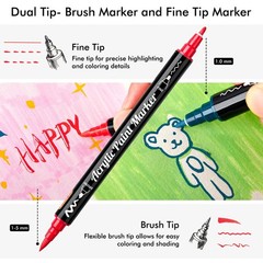 48 Colors Dual Tip Acrylic Paint Markers, Brush Tip and Fine Tip Acrylic Pain…