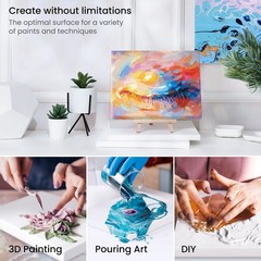 Stretched Canvas, 5 x 7 Inches, Pack of 12, Blank White Canvas for Painting f…