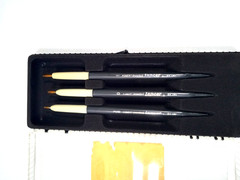 Vintage Robert Simmons Lancer Pure Sable Brushes W/Case 86B4 USA
