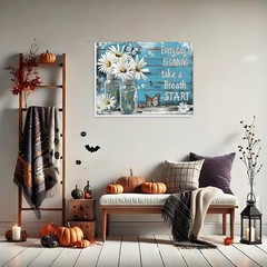 Framed Paint by Numbers Kit Daisy for Adults, Paint by Numbers for Adults Beginn