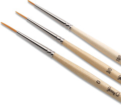 12 Pcs Detail Paint Brushes, Golden Synthetic Hair, High Performance for Oil, Ac