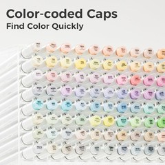 Ohuhu 48 Colors Alcohol Pastel Markers Brush & Fine+1 Marker Blender-Blossoming
