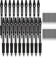 Black Gel Pens, 48 Pack(20 Pens with 28 Refills) Retractable Medium Point Rol…