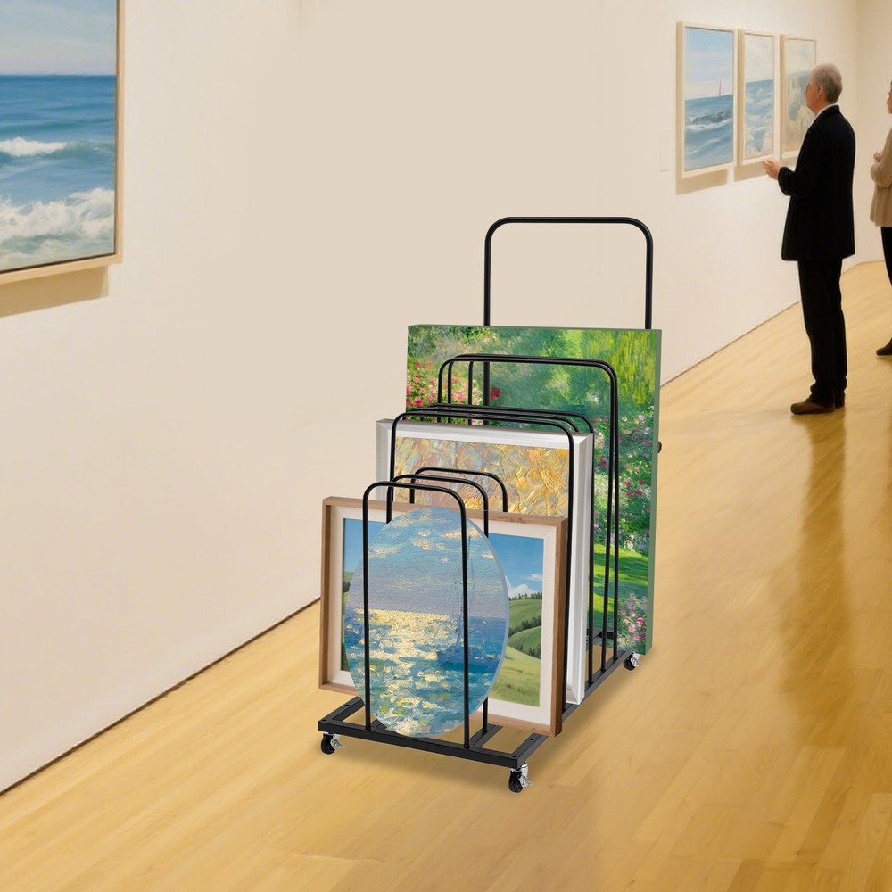 Art Canvas Storage Rack with Wheels Rolling Art Canvas Organizer for Art Studio