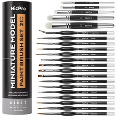 Miniature Paint Brush Kit – 21PCS Acrylic Oil Watercolor