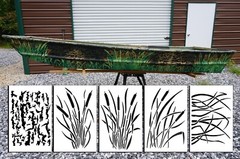 Jon Boat Camouflage stencils Cattails Bottomland DIY Camo Painting Stencils