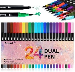 Convenient 24 Colors Dual Brush Markers with Storage Case – Travel-Friendly Art