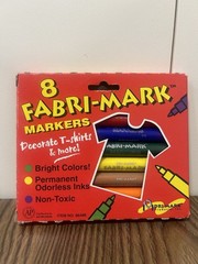 Vintage Fabri-Mark Markers Set Of 8 in Box Arts & Crafts Creative 80s 90s Fun