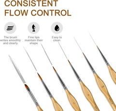 6Pcs Miniature Paint Brushes Set with Triangular Handles – for Acrylics, Oils…