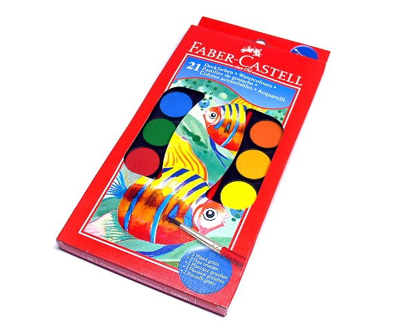 Faber Castell 125021 Other Watercolours Paint Box 21 Colours + Brush PB448