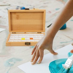 Art and Craft Box Creative Watercolor Empty Paint Container DIY Pigment Tray