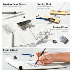 Shuttle Art 124 PCS Drawing Kit, Professional Drawing Supplies with Sketch, Char