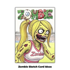 🧟 Zombie Artist Sketch Blank Trading Cards 2.5″x 3.5″ – 32pt Thick – 5 Cards 🧟