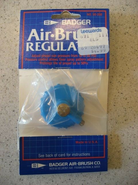 New Vintage Badger Blue Air Brush Regulator No. 50-200 Badger Air-Brush Co.