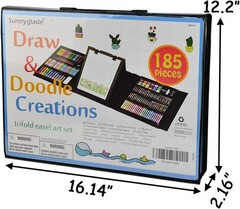Eco-Friendly 185-Piece Double-Sided Art Set with Diverse Mediums for Beginners