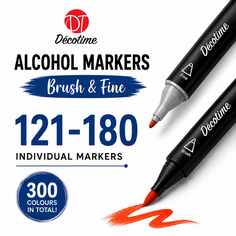 Decotime Alcohol Markers – 121-180 – Fine & Brush – Individual