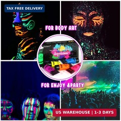 Depvision Glow in the Dark UV Face and Body Paint 6*10ml Neon Blacklight 0.34oz