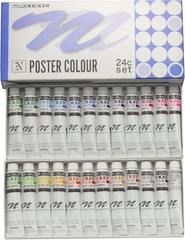 Knicker Watercolor Paint Poster Color Set of 24 Colors 0.7 fl oz 20 ml No.