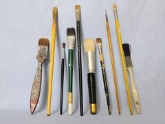 Vintage Paint Brushes Lot of 10 Various Sizes #5