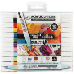 Royal & Langnickel – 12pc Dual Tip Acrylic Paint Marker Set, Primary and Neon Co