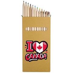 12 x ‘I Love Canada!’ Long 178mm Coloured Pencils / Pencil Set (PE00069299)