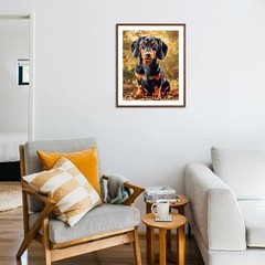Dachshund Paint by Number Kits, Black and Brown Weiner Dogs Paint by Art-04