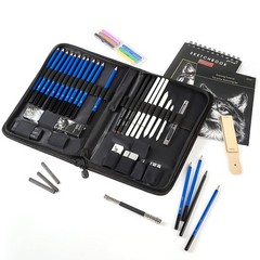 Prina 50 Pack Drawing Set Sketch Kit, Sketching Supplies with Multicolor